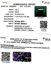 4.88/CT Natural Panna Stone with Govt. Lab Certificate (12210)
